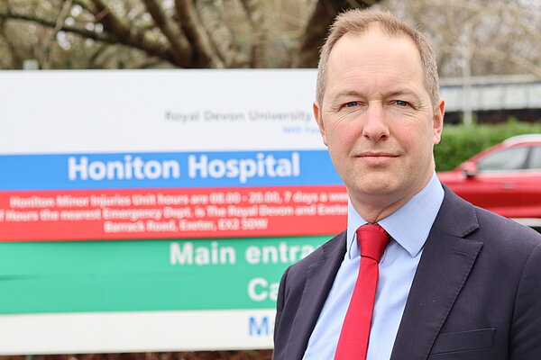 Richard Foord stood outside Honiton Community Hospital