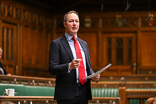 Richard Foord standing and speaking in the House of Commons