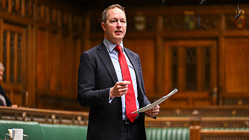 Richard Foord standing and speaking in the House of Commons